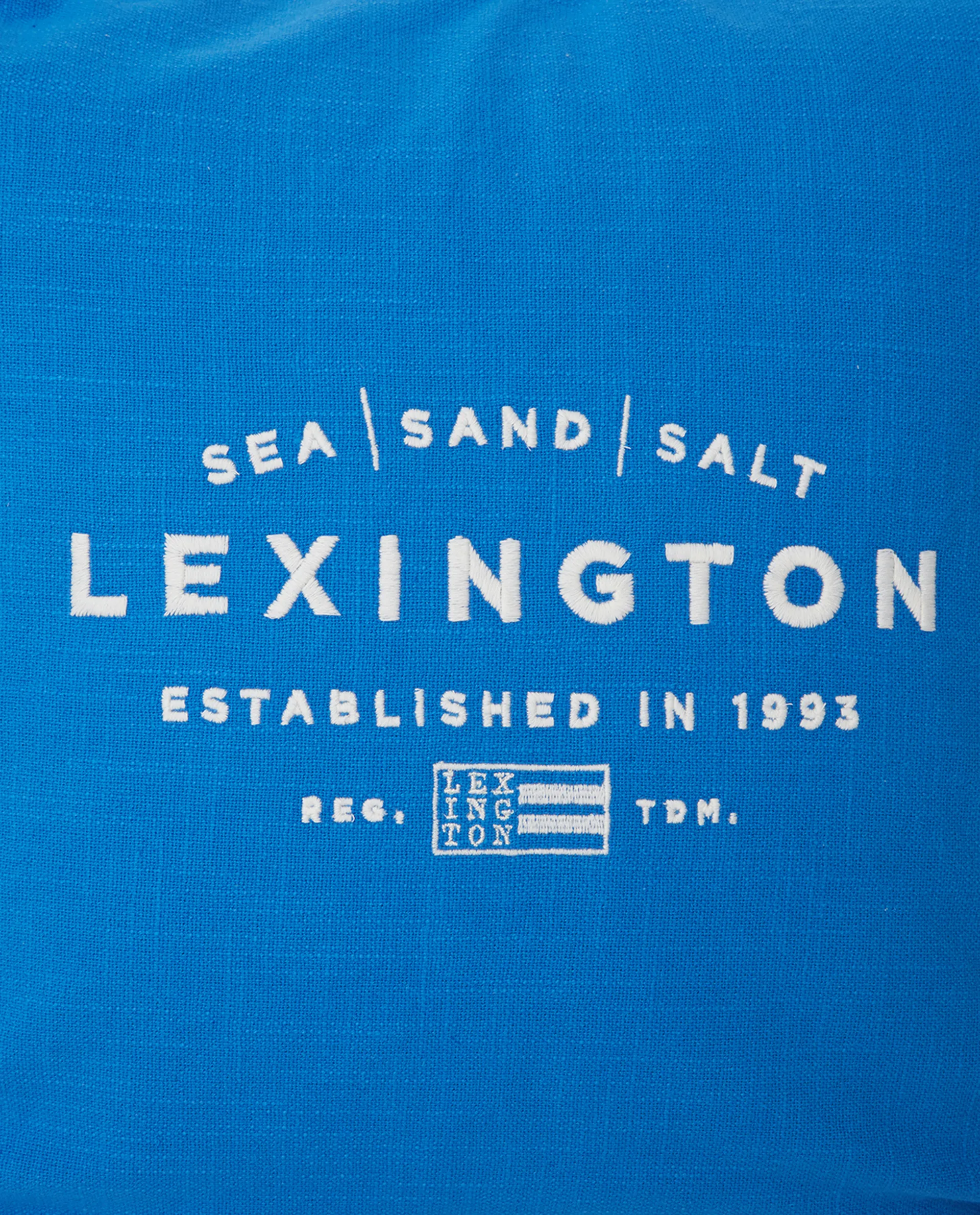 Sea Sand Salt Logo Embroidered kuddfodral 50x50 cm, Blå-vit Lexington