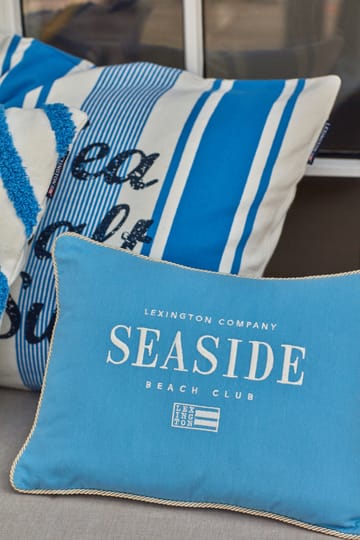 Seaside Small Organic Cotton Twill kudde 30x40 cm - Blå-ljusbeige - Lexington