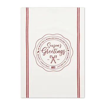 Seasons Greetings Printed kökshandduk 50x70 cm - White-red - Lexington