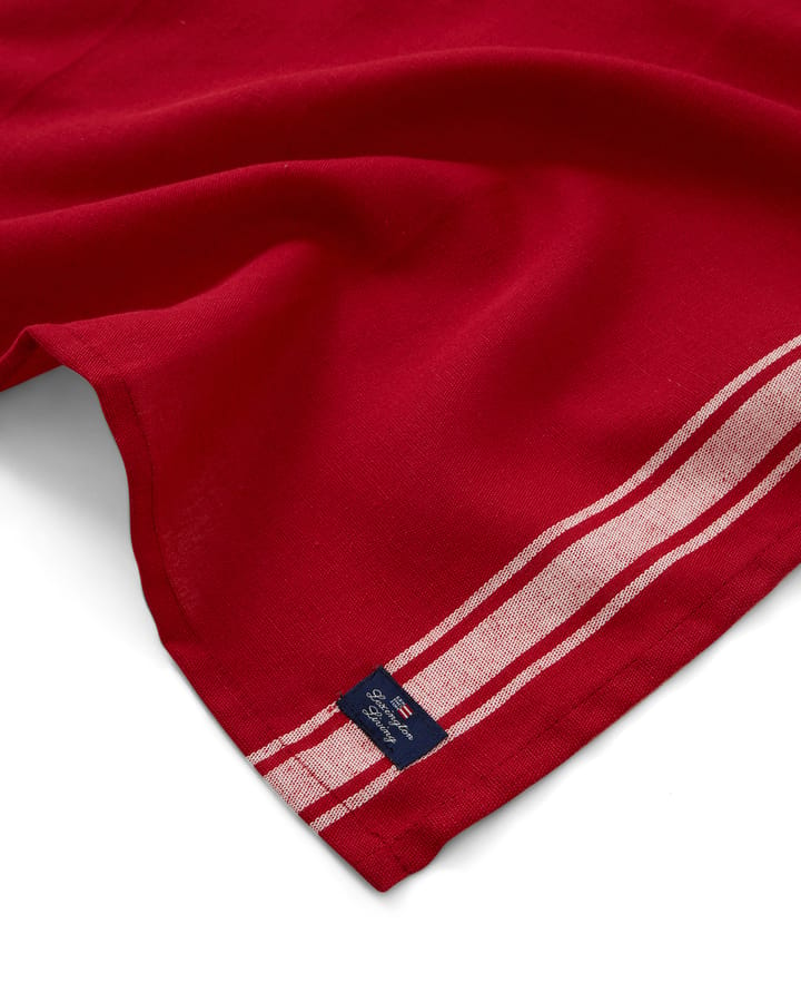 Side Striped Cotton Linen servett 50x50 cm - Red-white - Lexington