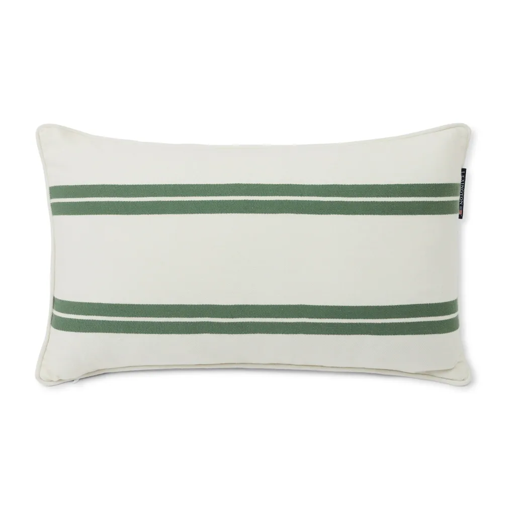 Side Striped kudde small 30x50 cm, White-green Lexington