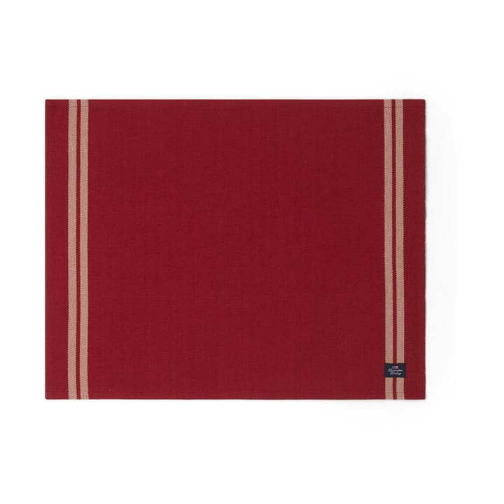 Side Striped Org Cotton Rib bordstablett 40x50 cm, Red-beige Lexington
