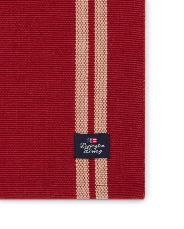 Side Striped Org Cotton Rib bordstablett 40x50 cm, Red-beige Lexington