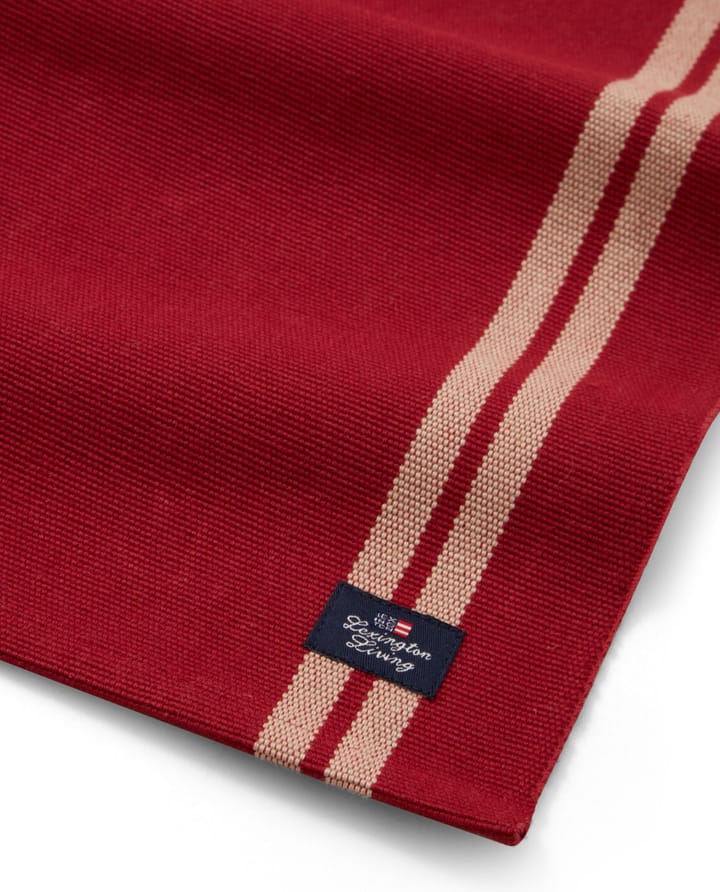 Side Striped Org Cotton Rib bordstablett 40x50 cm, Red-beige Lexington