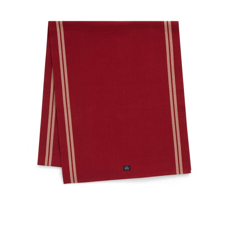 Side Striped Organic Cotton Rib löpare 50x250 cm, Red-beige Lexington