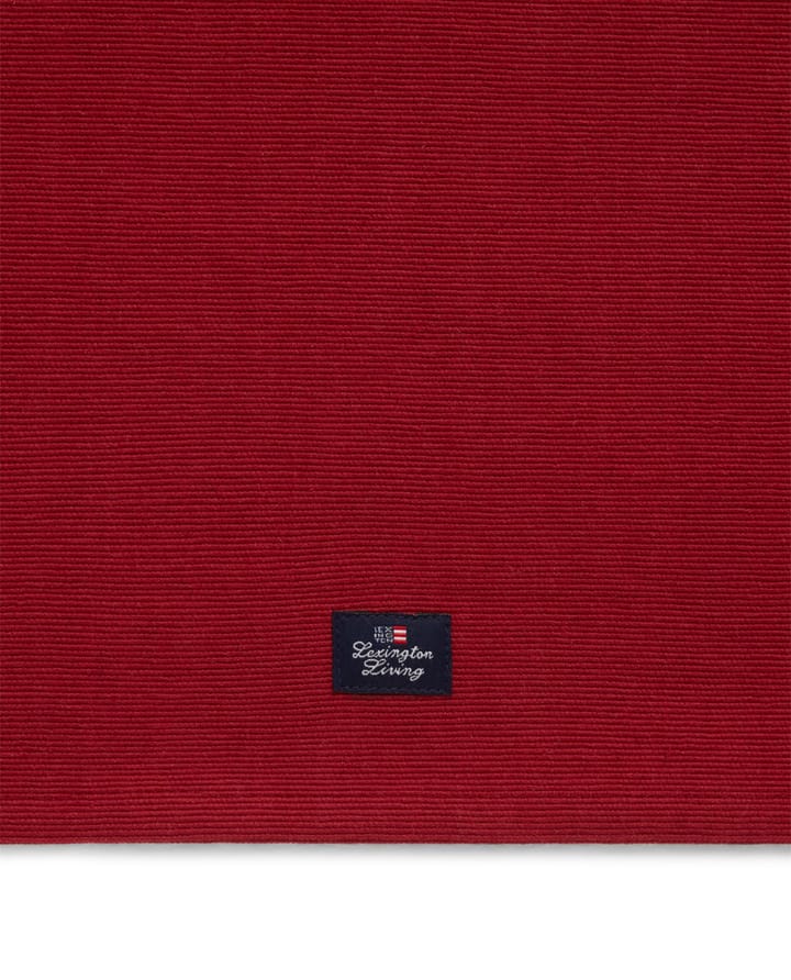Side Striped Organic Cotton Rib löpare 50x250 cm, Red-beige Lexington