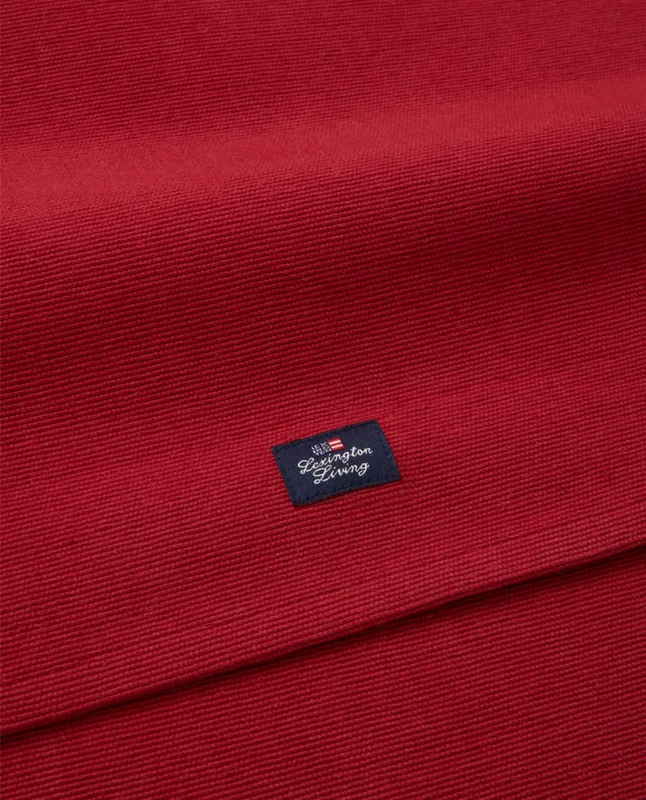 Side Striped Organic Cotton Rib löpare 50x250 cm, Red-beige Lexington