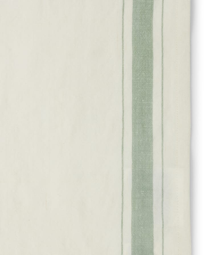Side striped organic cotton servett 50x50 cm - White-green - Lexington