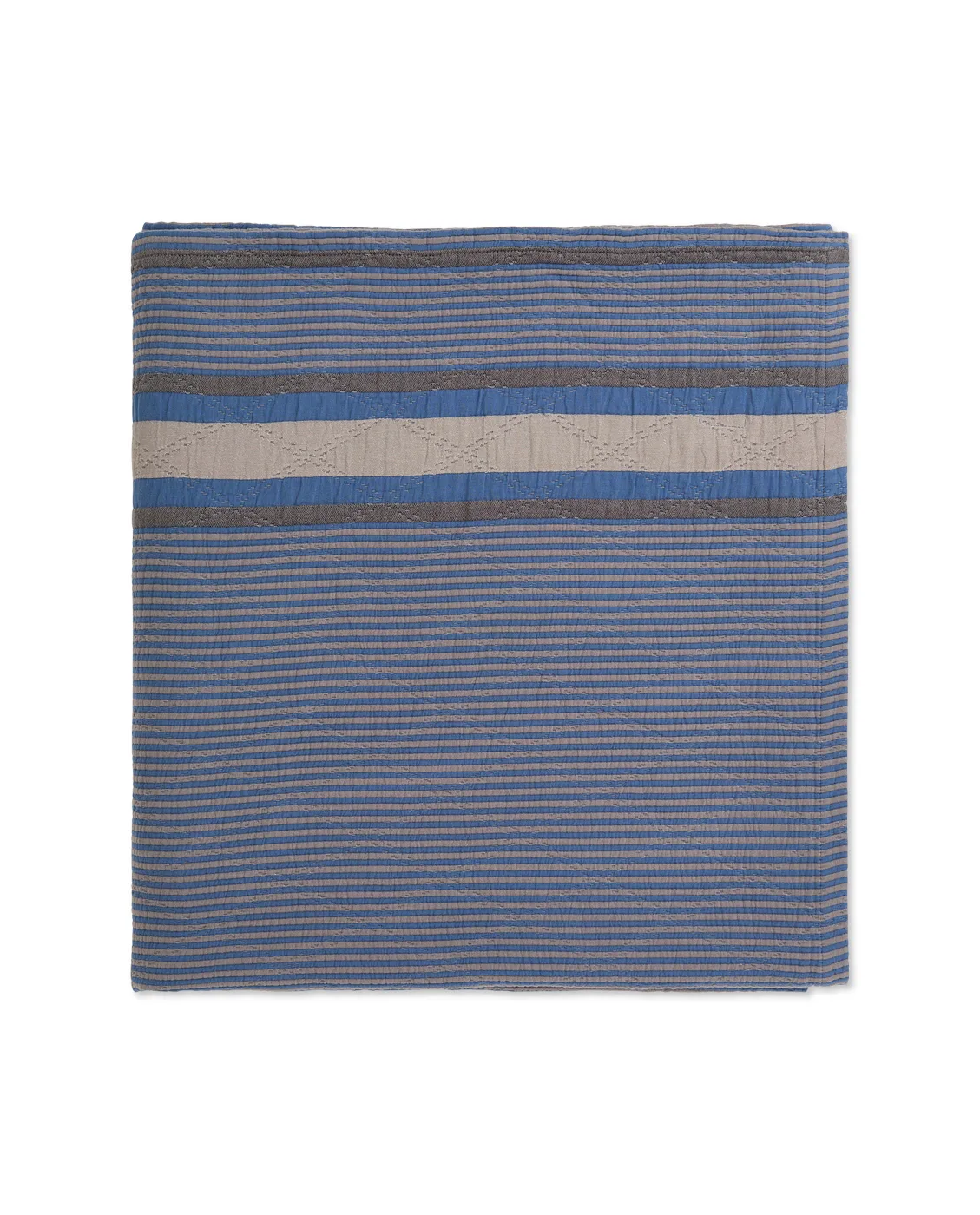 Side Striped Soft Quilted överkast 160x240 cm, Blue Lexington