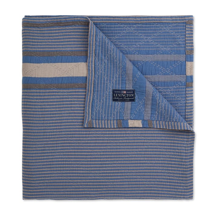 Side Striped Soft Quilted överkast 240x260 cm, Blue Lexington