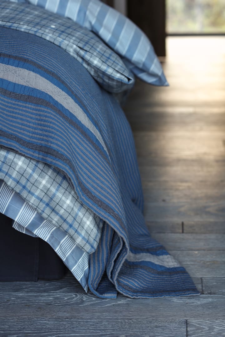 Side Striped Soft Quilted överkast 240x260 cm, Blue Lexington