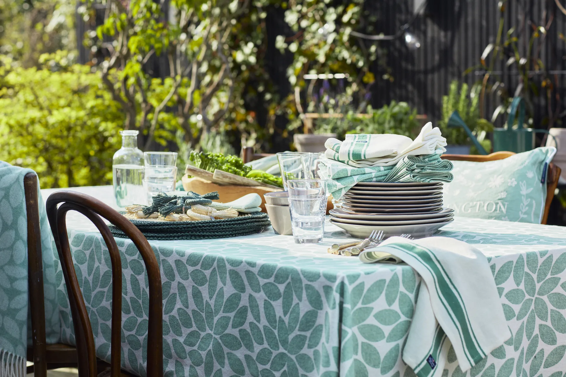 Side Stripes tygservett 50x50 cm, Grön Lexington