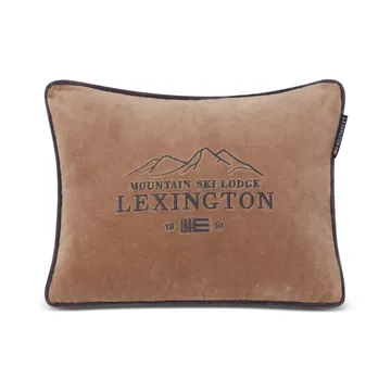 Ski Lodge Organic Cotton Velvet kudde 30x40 cm - Beige-dark gray - Lexington