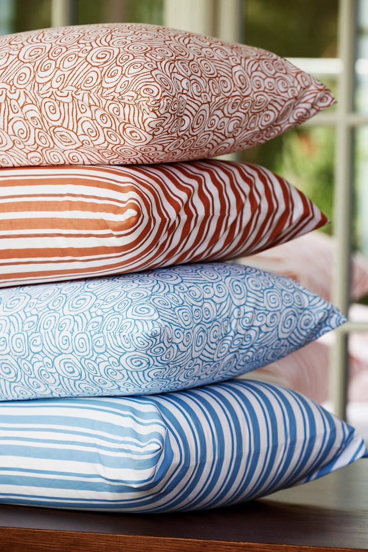 Striped Cotton Poplin örngott 50x60 cm, White-Blue Lexington