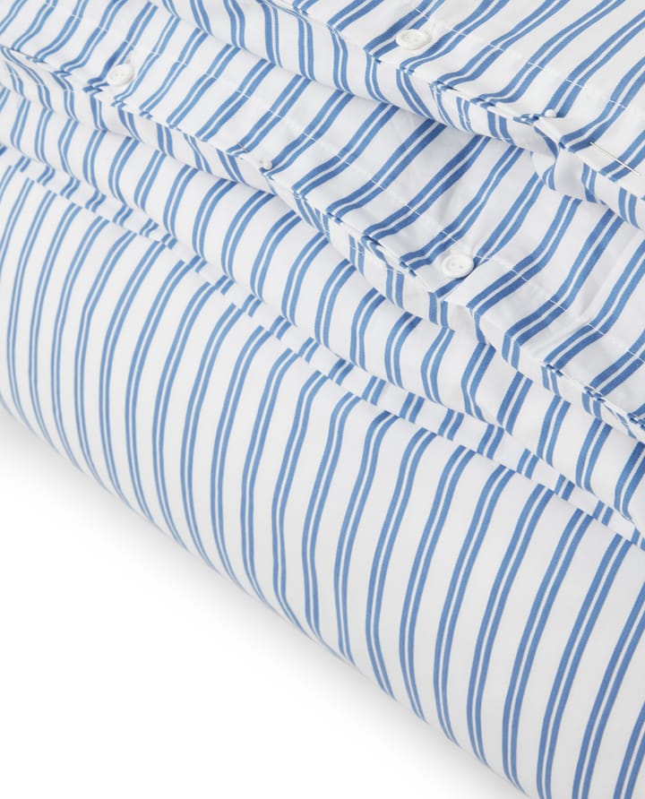 Striped Cotton Poplin påslakan 150x210 cm, Blå Lexington