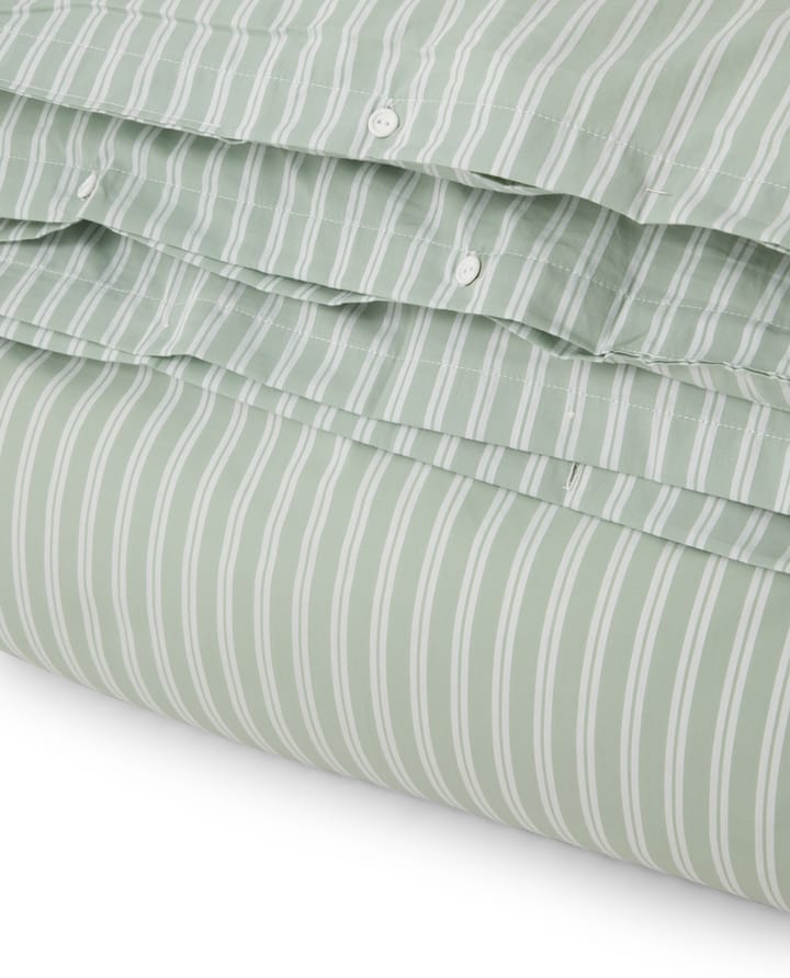 Striped Cotton Poplin påslakan 150x210 cm, Grön Lexington
