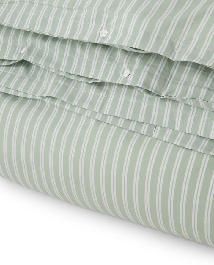 Striped Cotton Poplin påslakan 150x210 cm - Grön - Lexington