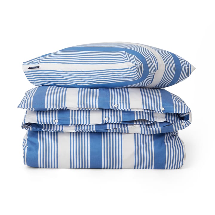 Striped Cotton Sateen bäddset 150x210 cm - Blå-vit - Lexington