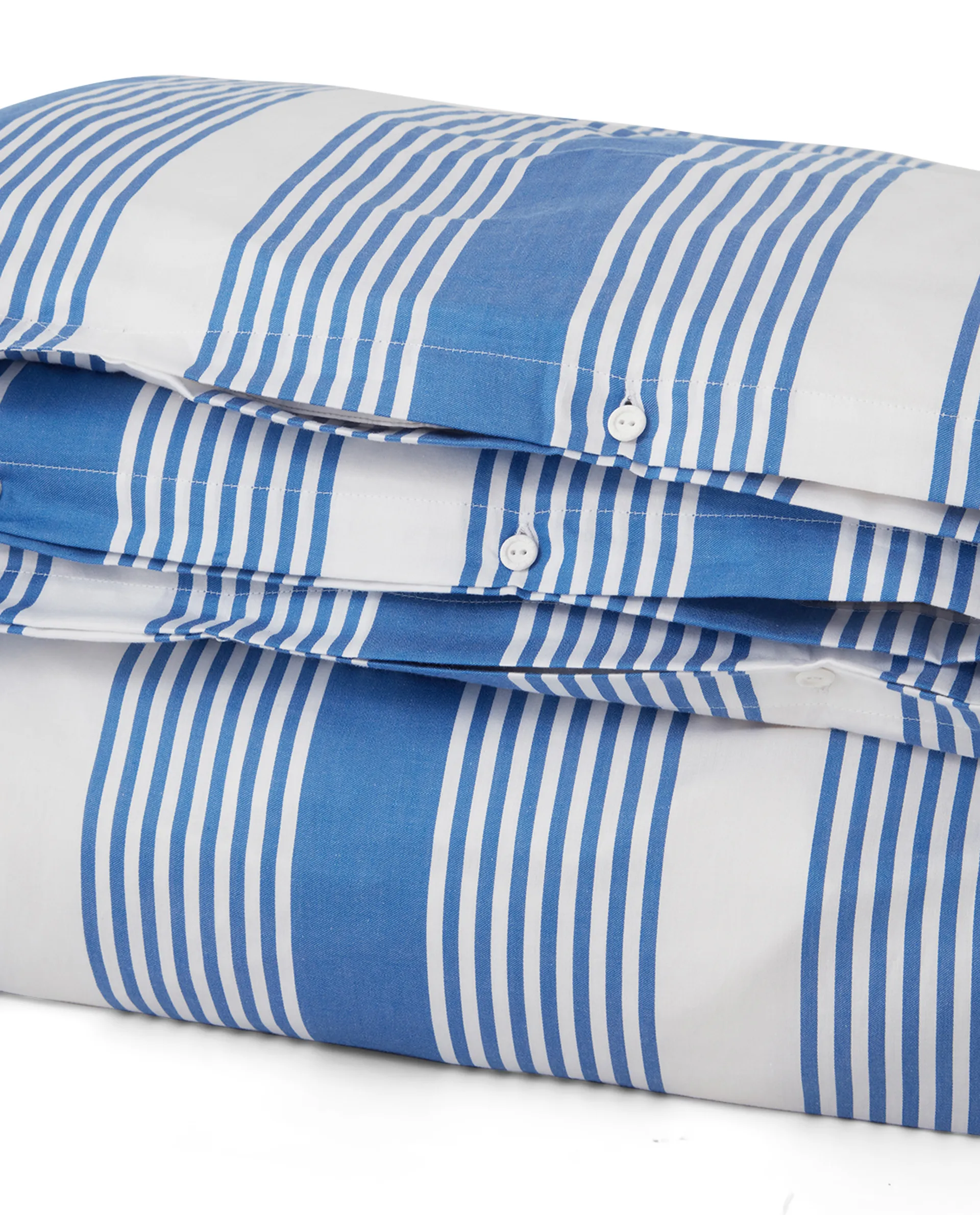 Striped Cotton Sateen bäddset 150x210 cm, Blå-vit Lexington