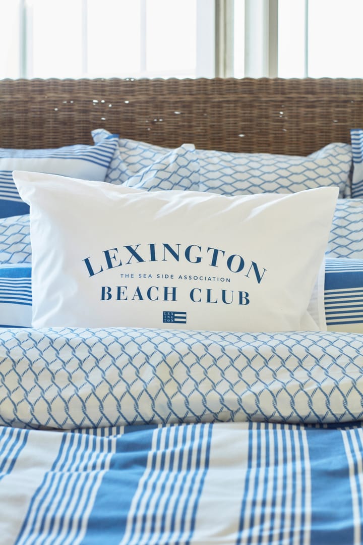 Striped Cotton Sateen bäddset 150x210 cm, Blå-vit Lexington
