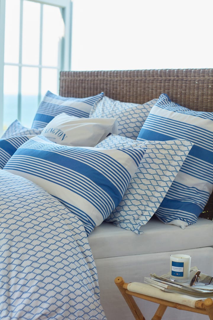 Striped Cotton Sateen bäddset 150x210 cm, Blå-vit Lexington