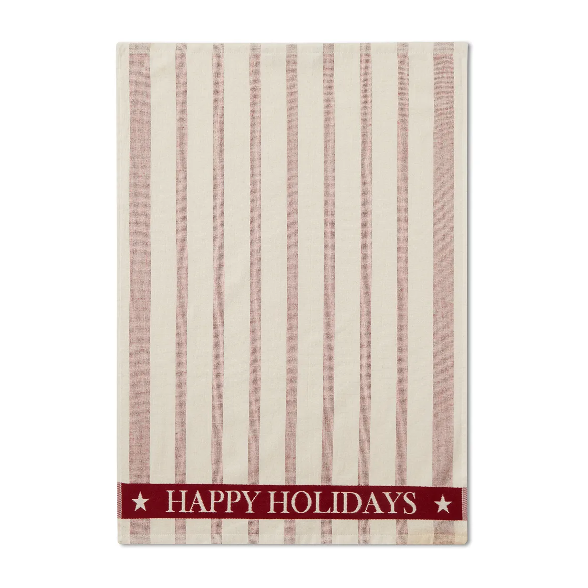 Striped Cotton Terry jacquard kökshandduk 50x70 cm, Beige-red Lexington
