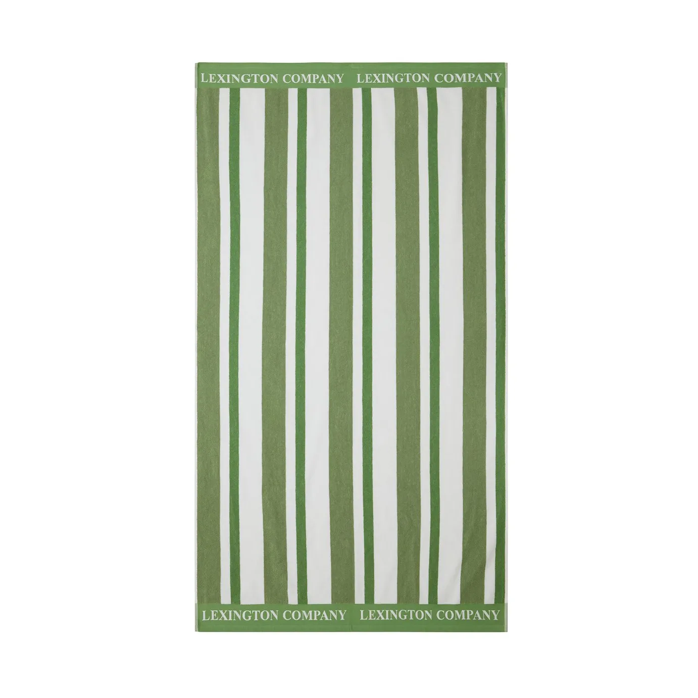 Striped Cotton Terry strandhandduk 100x180 cm, Green Lexington