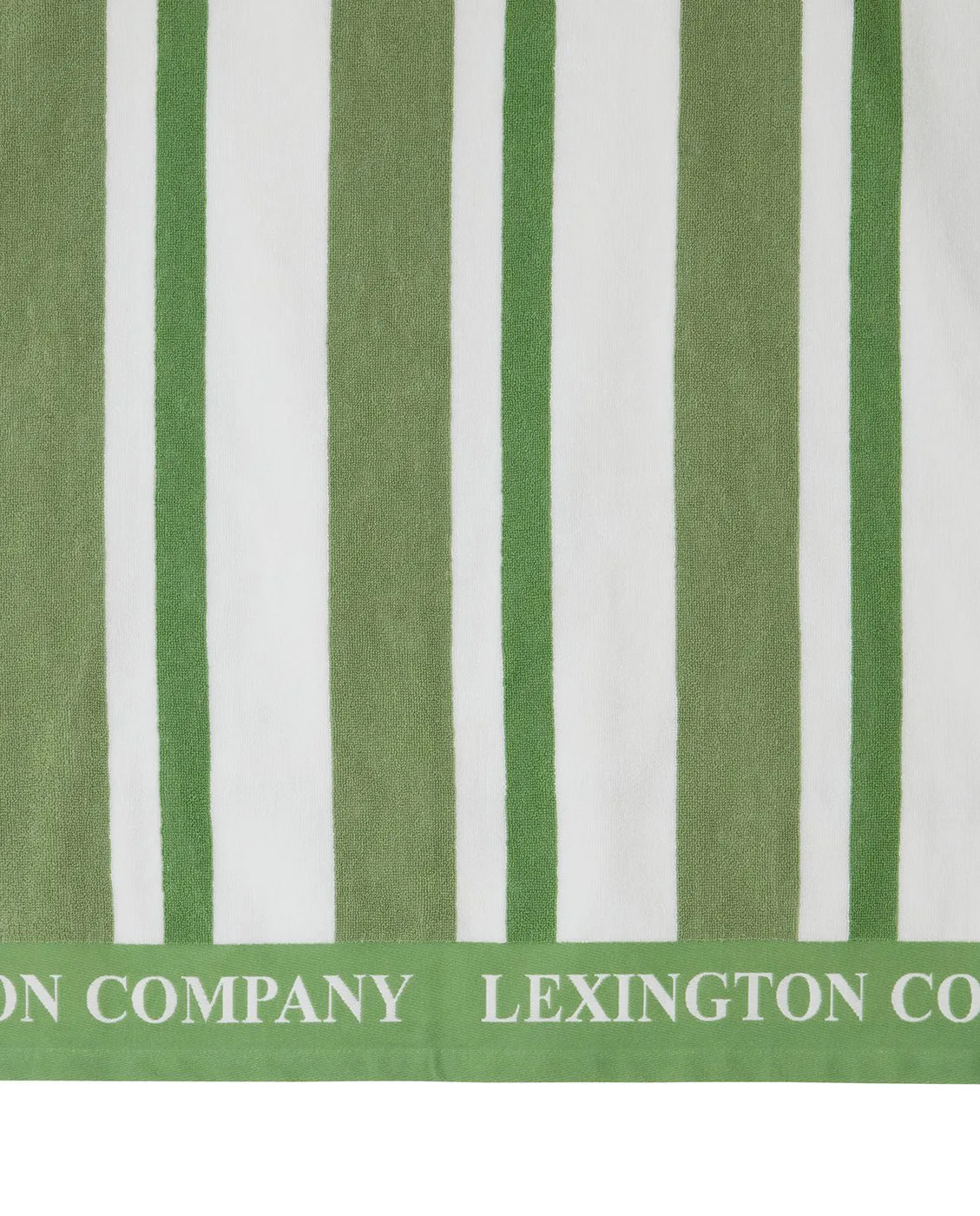 Striped Cotton Terry strandhandduk 100x180 cm, Green Lexington