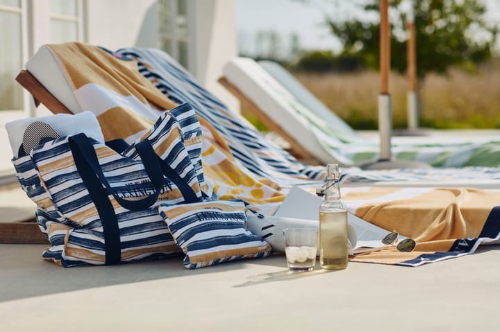 Striped Cotton Velour badlakan 100x180 cm, Blue-white-oat Lexington