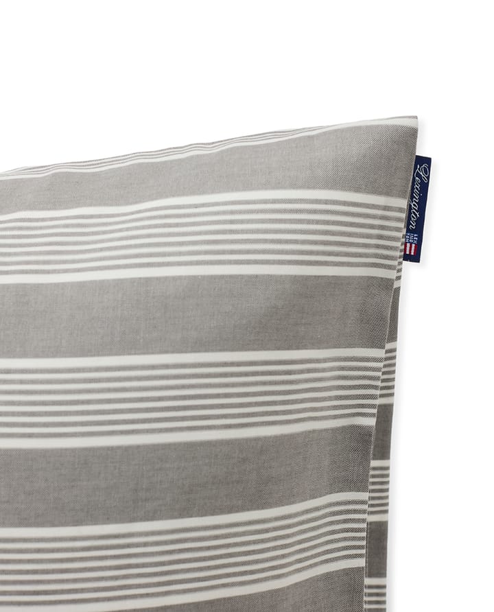 Striped Lyocell Cotton örngott 50x60 cm, Gray-white Lexington