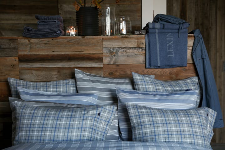 Striped Lyocell Cotton örngott 50x60 cm, Gray-white Lexington