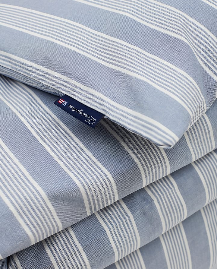 Striped Lyocell Cotton påslakan 150x210 cm, Blue-white Lexington