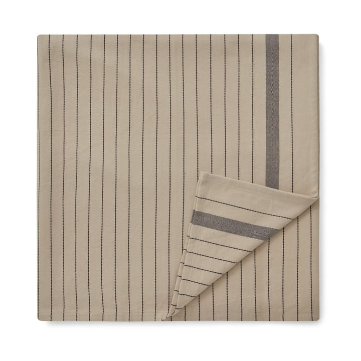 Striped Organic Cotton bordsduk 150x250 cm - Beige-dark gray - Lexington