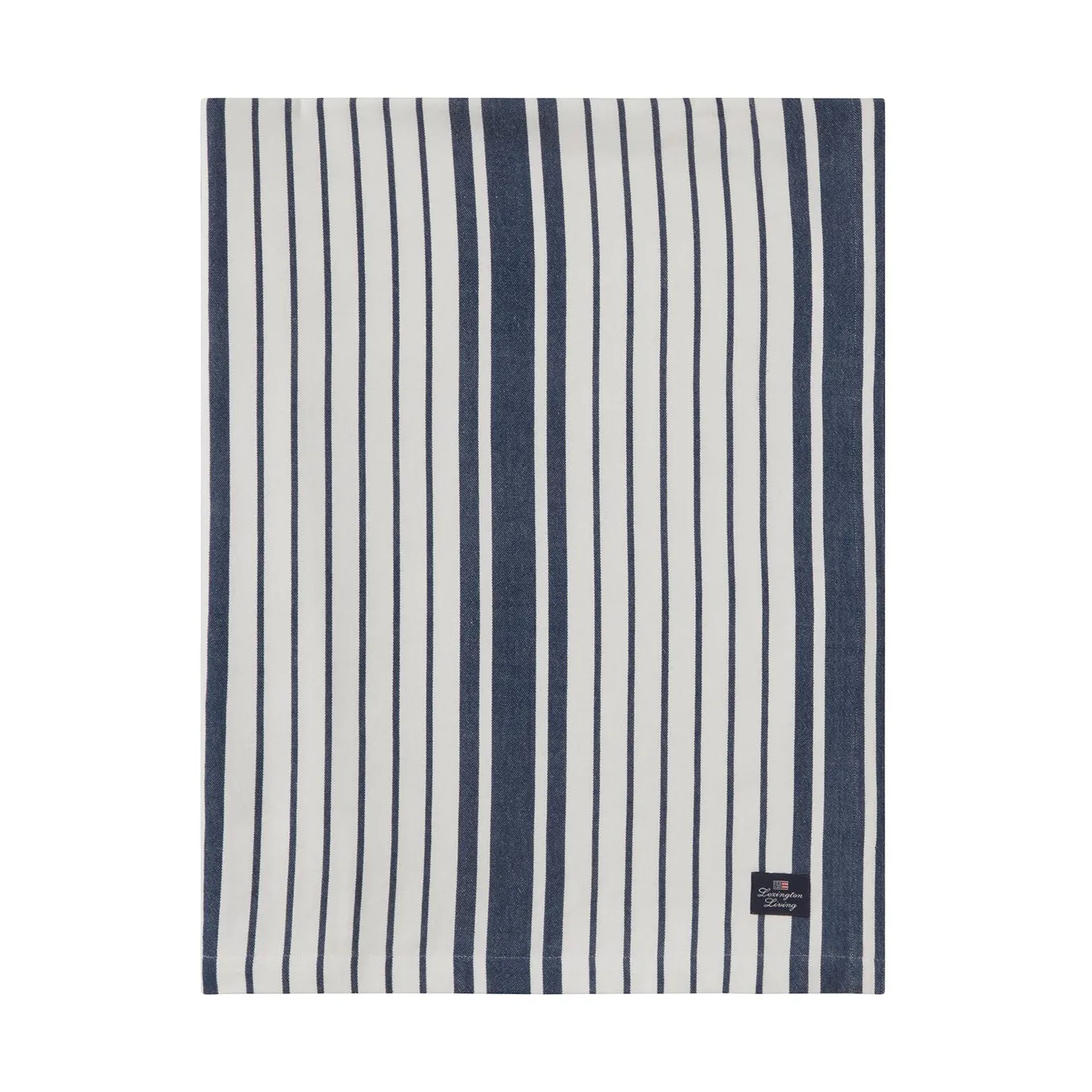 Striped Organic Cotton bordsduk 150x250 cm, Navy Lexington