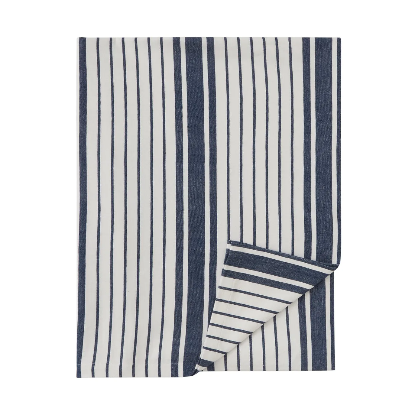 Striped Organic Cotton bordsduk 150x250 cm, Navy Lexington