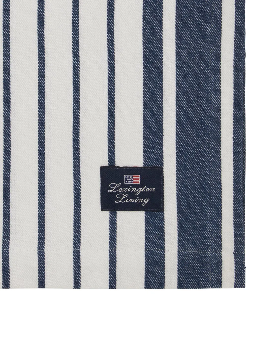 Striped Organic Cotton bordsduk 150x250 cm, Navy Lexington