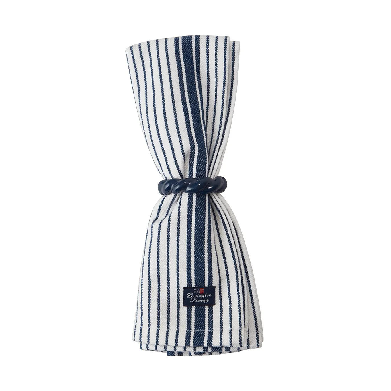 Striped Organic Cotton servett 50x50 cm, Navy Lexington