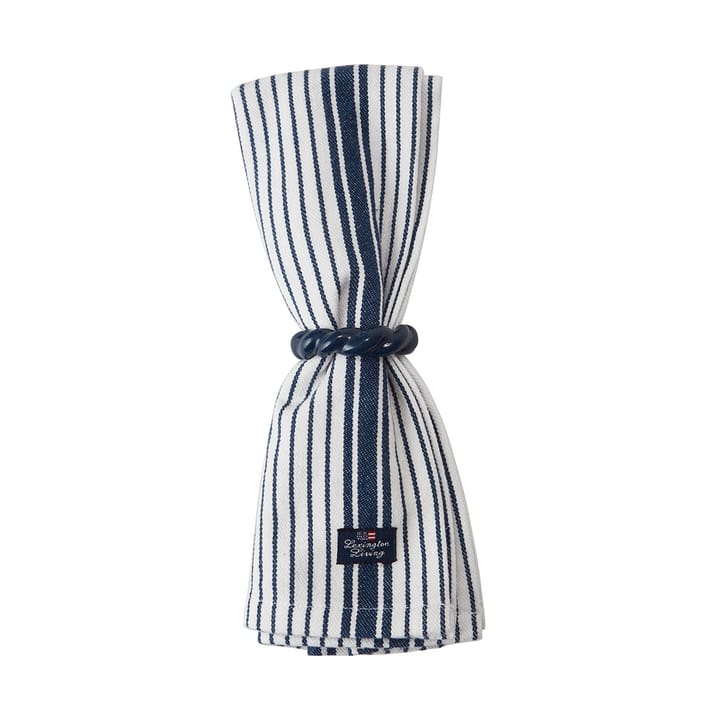 Striped Organic Cotton servett 50x50 cm - Navy - Lexington