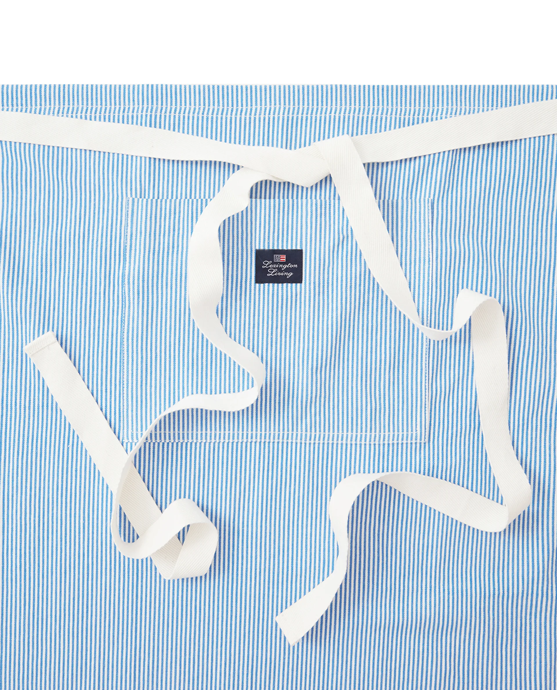 Striped Oxford BBQ förkläde 85x80 cm, Blå-vit Lexington