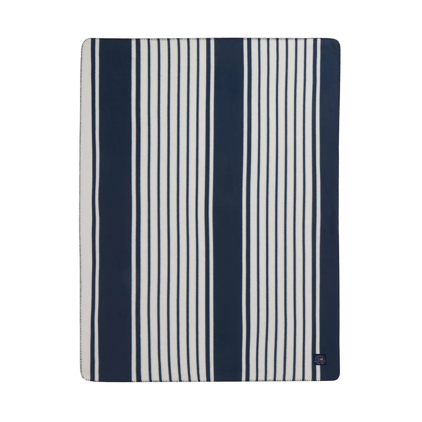 Striped Recycled Polyester fleecefilt 130x170 cm, Navy Lexington