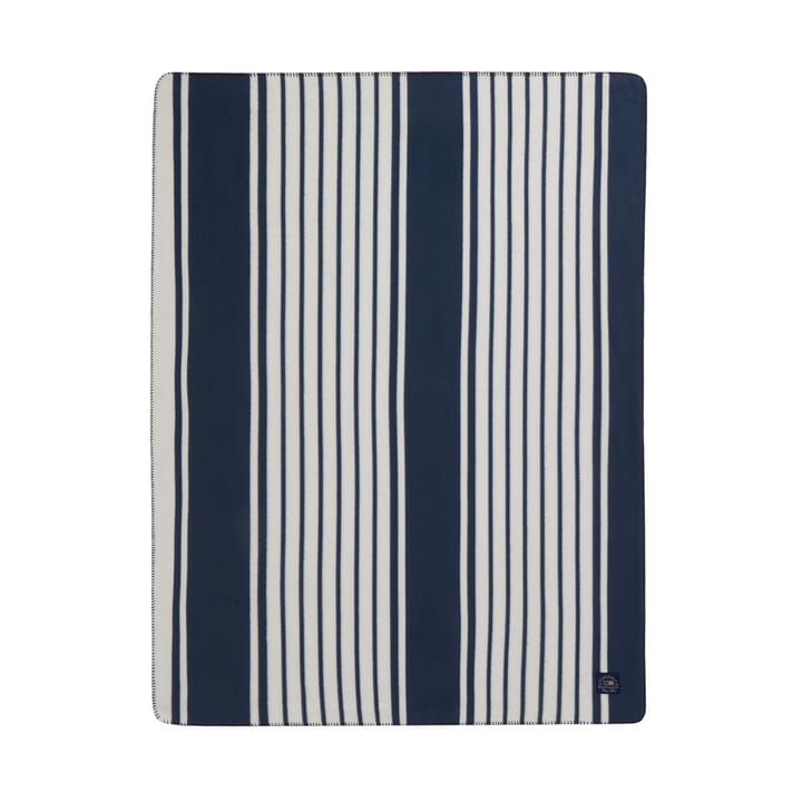 Striped Recycled Polyester fleecefilt 130x170 cm - Navy - Lexington