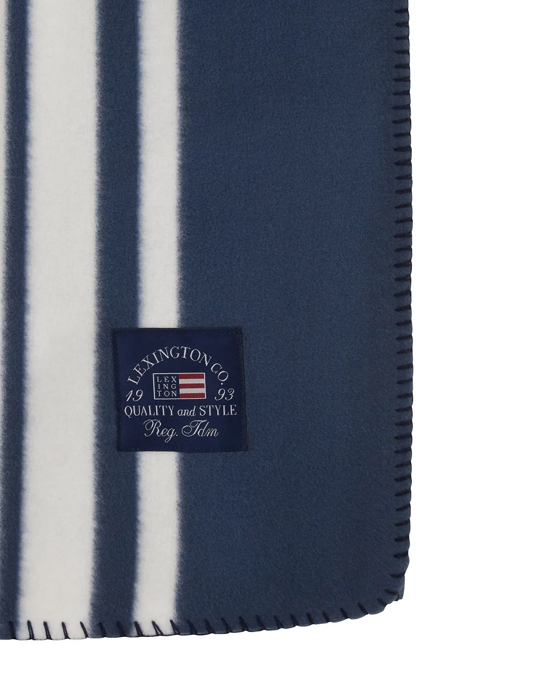 Striped Recycled Polyester fleecefilt 130x170 cm, Navy Lexington
