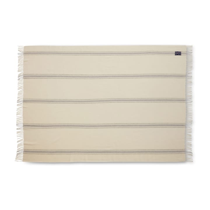 Striped Recycled ullpläd 130x170 cm, Offwhite-grå Lexington