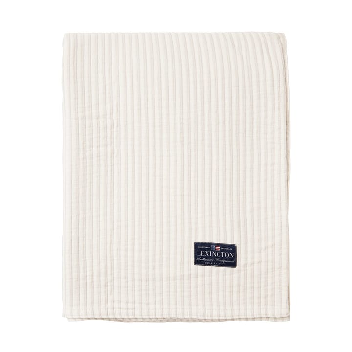 Striped Reversable Oraginc Cotton överkast 260x240 cm - Off white - Lexington