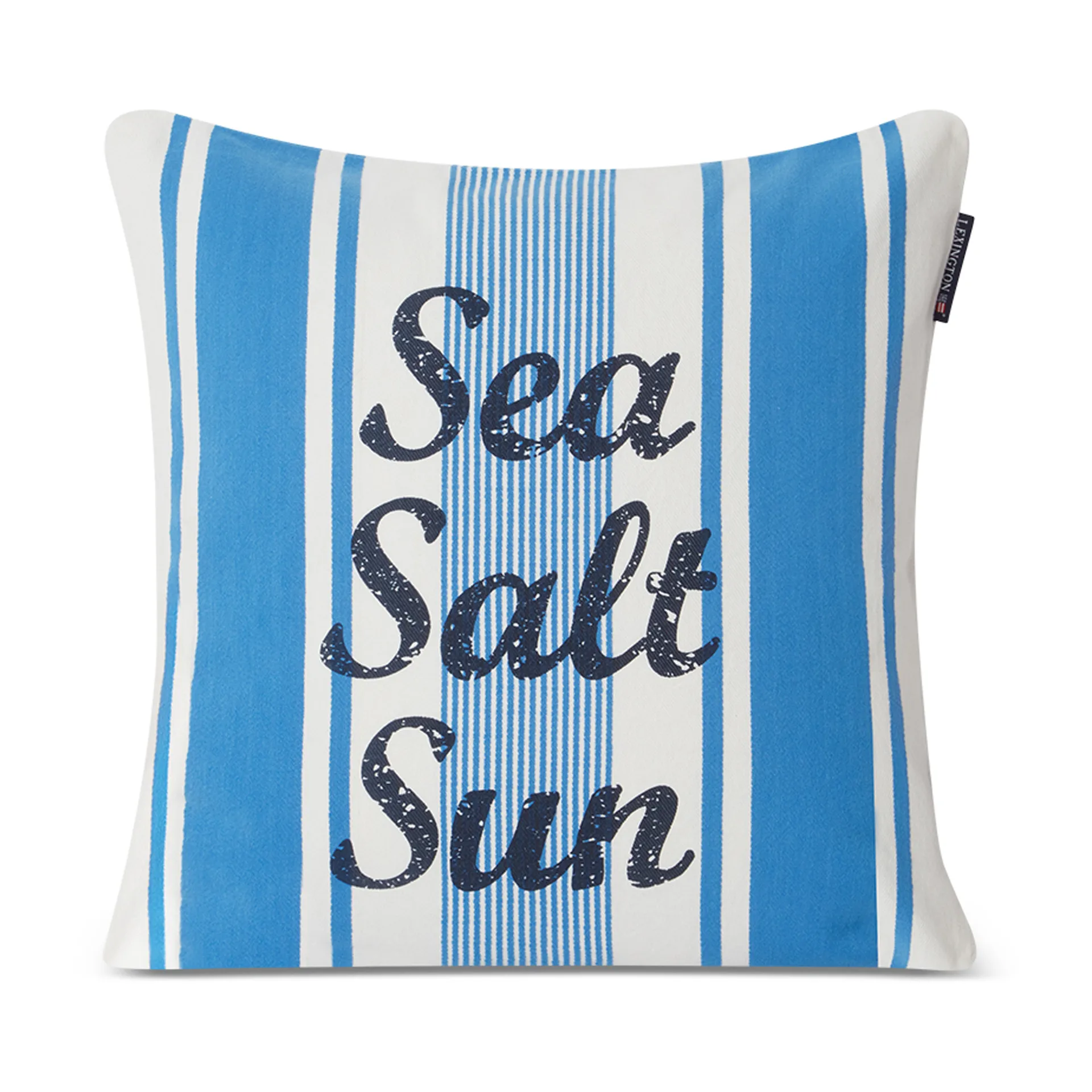 Striped Sea Salt Sun kuddfodral 50x50 cm, Blå-vit Lexington
