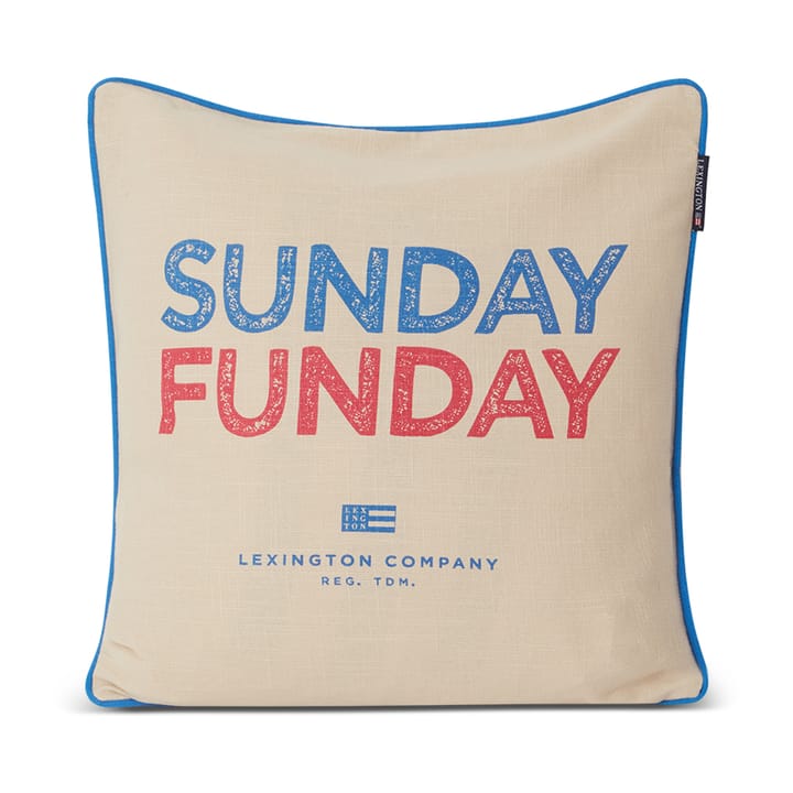 Sunday Funday Printed kuddfodral 50x50 cm - Beige-blå-rosa - Lexington