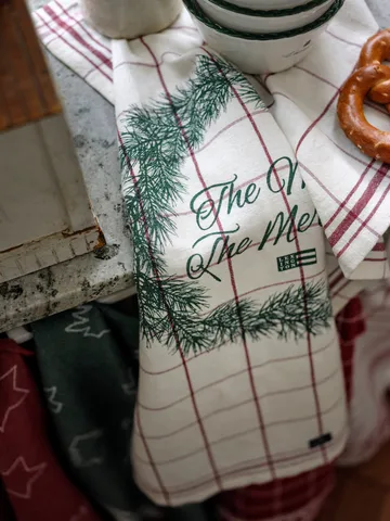 The merrier kökshandduk 50x70 cm - Vit-röd-grön - Lexington