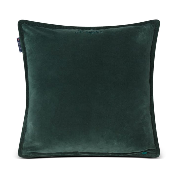 Velvet kuddfodral med kant 50x50 cm - Green - Lexington