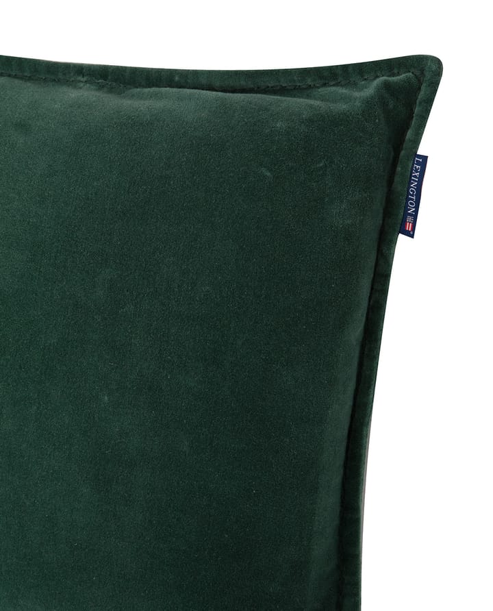 Velvet kuddfodral med kant 50x50 cm - Green - Lexington
