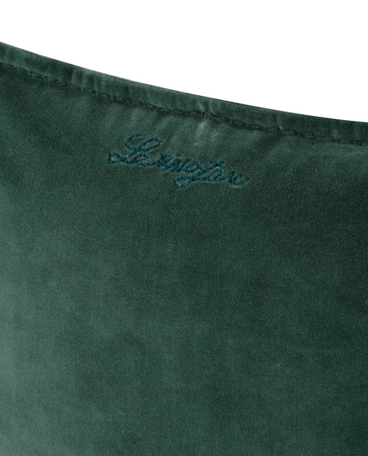 Velvet kuddfodral med kant 50x50 cm - Green - Lexington